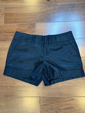 NEW YORK & COMPANY Black Shimmery Tailored Linen Shorts